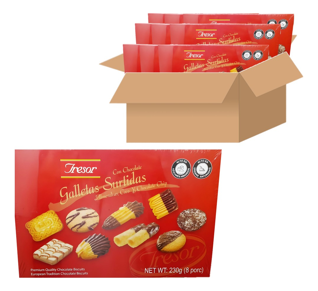 Estuche Galletas Navideñas Con Chocolate Tresor 230 g X 12 U